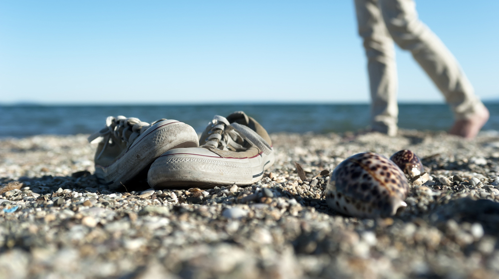 walking on a beach