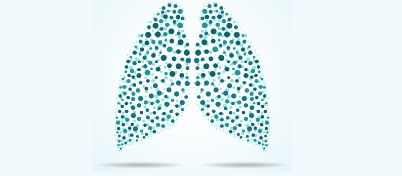 Depiction of lungs in green dots