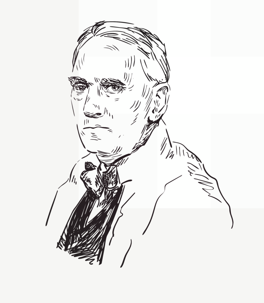 Pencil sketch of Alexander Fleming