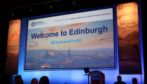 photo of a slide saying "Welcome to Edinburgh"